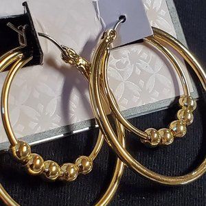 BCBGeneration Gold Tone Hoop Earrings